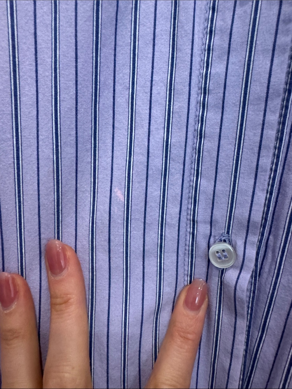 Lavender Striped Button-Down Shirt oversized - Picture 4 of 4